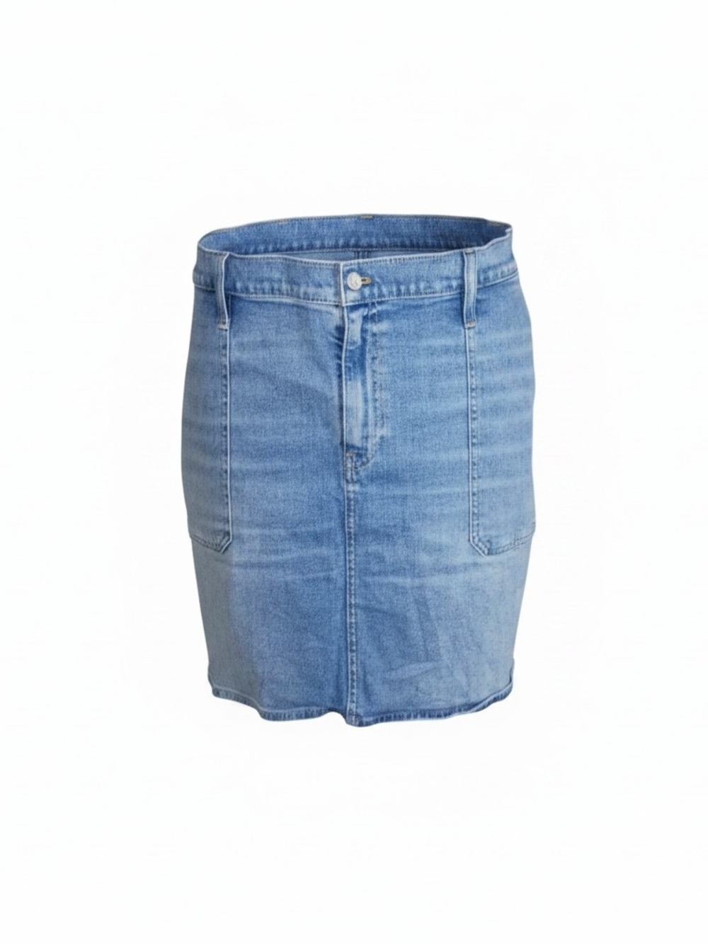 J. Crew Light Blue Denim Patch-Pocket Mini Skirt Size 20
